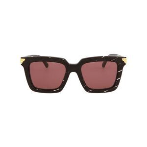 Bottega Veneta Rectangle-Frame Acetate Sunglasses Red Womens